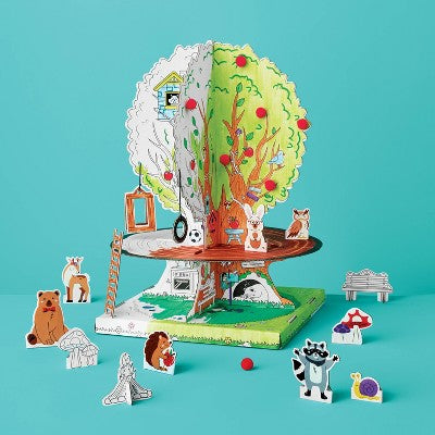 Summer Craft Tabletop Tree House Coloring Activity Kit - Mondo Llama