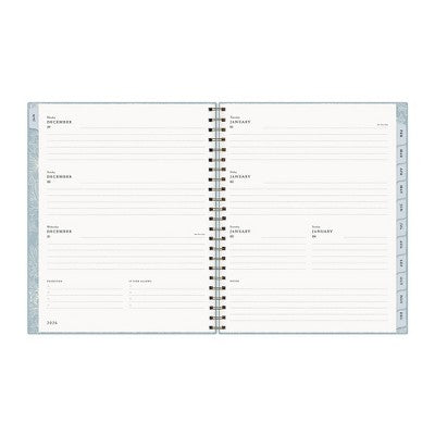 Morris & Co. 8.5"x11" by Blue Sky 2026 Weekly/Monthly Wirebound Planner Hardcover Solid Dearle Blue