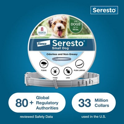Seresto Flea & Tick Dog Insect Prevention Collar - S: Water-Resistant, All Ages, Pest Repellent, Topical Application