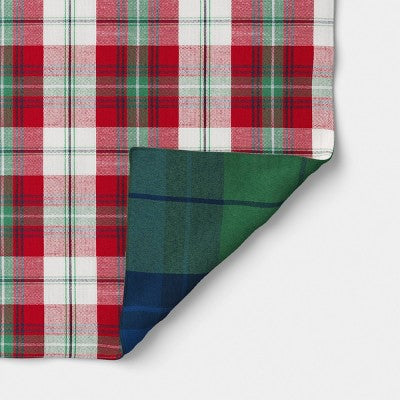 72"x12" Reversible Plaid Table Runner - Threshold