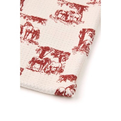 Geometry Kitchen Tea Towel Horse Check Cream