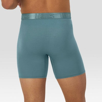 Hanes Originals Premium Men's SuperSoft Boxer Briefs 2pk - Sage Green/Black S