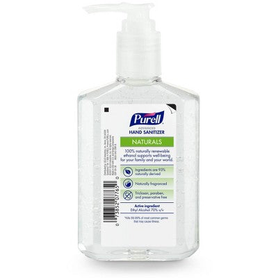 Purell Advanced Hand Sanitizer Naturals with Plant Based Alcohol Pump Bottle - 8 fl oz