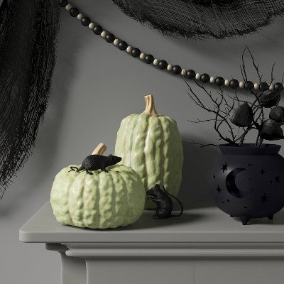 Medium Pumpkin Figurine - Hyde and EEK! Boutique Light Green