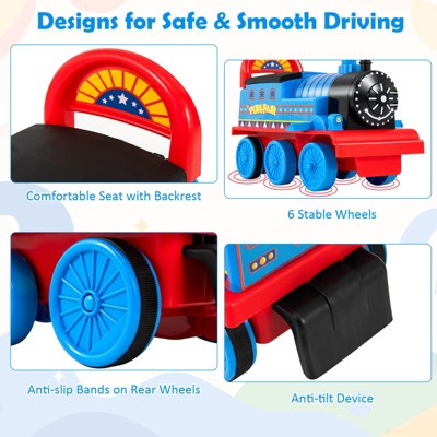 Costway 6V Electric Kids Ride On Train Motorized Train Toy w/ Track & 6 Wheels Navy (LOCAL PICKUP ONLY)