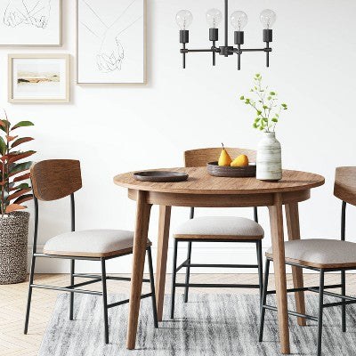 40" Astrid Mid Century Round Dining table with Fixed Top Walnut - Threshold (Assembly required) (LOCAL PICKUP ONLY)