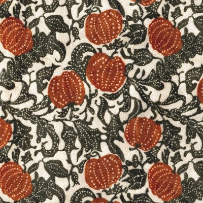 Pumpkin Printed Plush T Throw Blanket with Faux Shearling Reverse Khaki/Orange/Green -Threshold