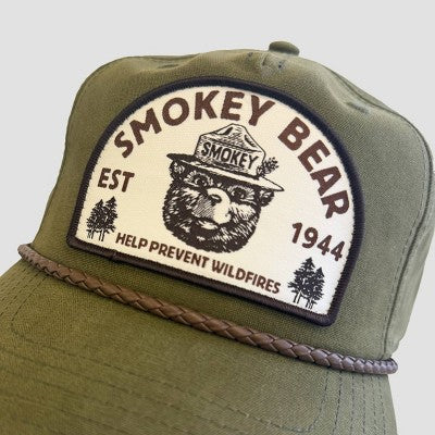 Men's Smokey Bear Baseball Hat - Olive Green