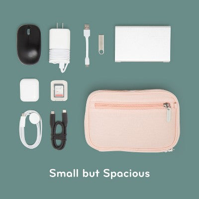 U Brands 7.8"x5" Canvas Tech Organizer Dusty Rose