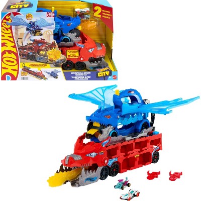 Hot Wheels City Ultimate Dragon Hauler Toy Vehicle Playset - 4pk