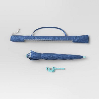 4' Clamp on Outdoor Patio Beach Umbrella Navy Blue - Sun Squad (LOCAL PICKUP ONLY)