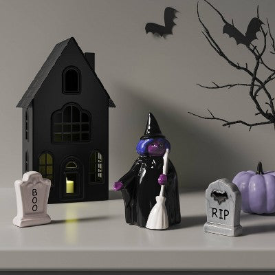 Small Ceramic Witch Figural with Broom - Hyde and EEK! Boutique