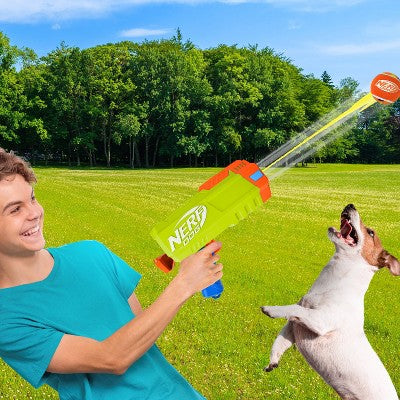 NERF Compact Blaster with Folding Handle Ball Launcher Dog Toy - 4pc