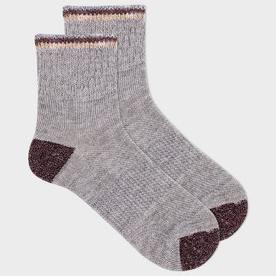 Alaska Knits Women's Kernel Textured Wool Blend Midweight Boot Socks - Gray 4-10