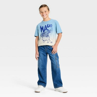 Boys' Disney Moana Maui Dip Dye Graphic T-Shirt - Blue XS