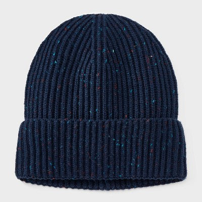 Men's Ribbed Plaited Beanie - Goodfellow & Co Navy Blue