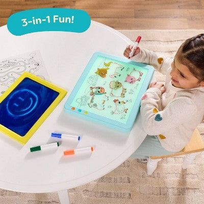 B. toys 3-in-1 Grab & Glow Lightboard - 9pc Portal LED Drawing Board for Kids, Travel Toy
