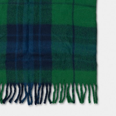 Woven Plaid Throw Blanket Dark Green - Threshold (LOCAL PICKUP ONLY)