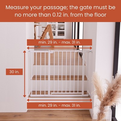 hauck 59726 Open N Stop KD Pressure Fit Safety Gate for Doors 29 to 31", White (LOCAL PICKUP ONLY)