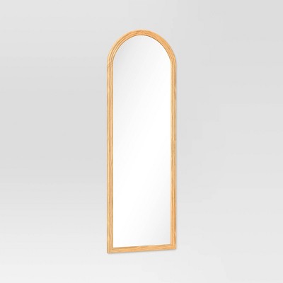 22" x 65" Fluted Arch Floor Mirror Light Natural - Threshold: Pine Frame, No Assembly Required (LOCAL PICKUP ONLY)
