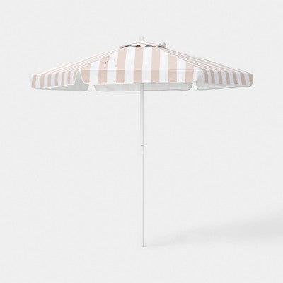 7.5" Round Valance Outdoor Patio Umbrella Tan Stripe - Room Essentials (LOCAL PICKUP ONLY)
