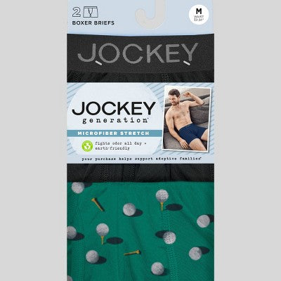 Jockey Generation Men's 2pk Fathers Day Micro Boxer Briefs - Golf M
