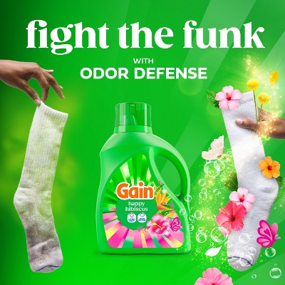Gain Happy Hibiscus Hula HE Liquid Laundry Detergent: 132 fl oz, 100 Loads, Concentrated, Odor Control Formula