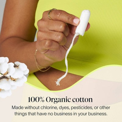 Cora Organic Applicator Free Regular Tampons - 32ct