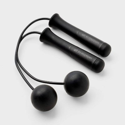 11.9" Ropeless Jump Rope - Black - All In Motion: Polypropylene, TPR Handles