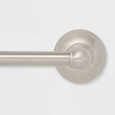 4pc Classic Bath Hardware Set Brushed Nickel - Threshold: Zinc & Stainless Steel, Includes Towel Bar & Ring