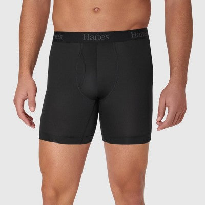 Hanes Originals Premium Men's Super Stretch Boxer Briefs 3pk - Gray/Red/Black M: Tagless, Moisture Wicking, Quick Dry