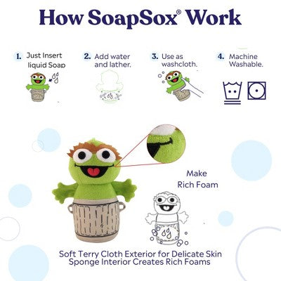 SoapSox Sesame Street Bath Sponge - Oscar The Grouch