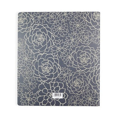 Yoobi Evolve 1" O-Ring Binder 220 Sheet Capacity Navy Succulents