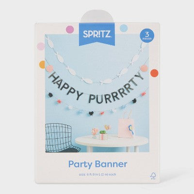 Cat Birthday Party Banner - Spritz