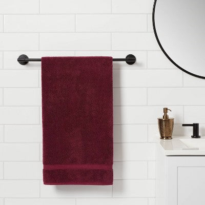 24" Clean Towel Bar Black - Threshold: Zinc & Stainless Steel Bathroom Holder, Single Rod Design (LOCAL PICKUP ONLY)