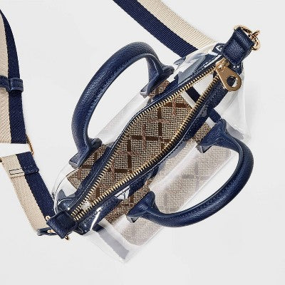 Foundational Mini Tote Handbag - Universal Thread Navy/Clear