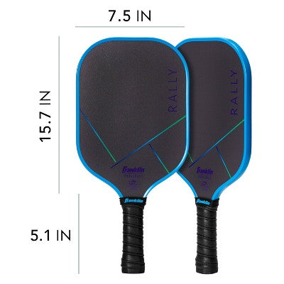 Franklin Sports 15.7'' Rally Traditional Pickleball Paddle - Blue/Green: Polypropylene Core