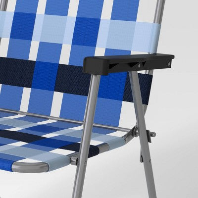 Webstrap Folding Patio Chair Blue - Room Essentials (LOCAL PICKUP ONLY)