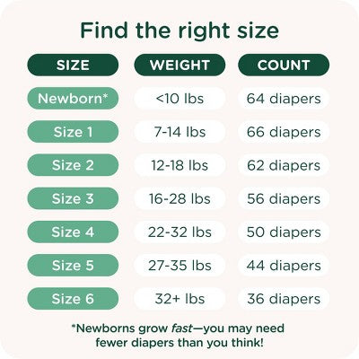 HealthyBaby Certified Safe Organic Cotton Enhanced Diapers - Size 1 - 66ct