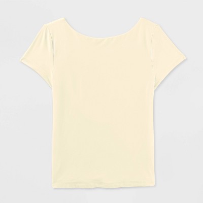 Women's Short Sleeve Boatneck Synthetic T-Shirt XL
