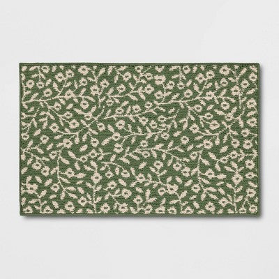 2'x3' Botanical Washable Accent Rug Fern Green - Threshold