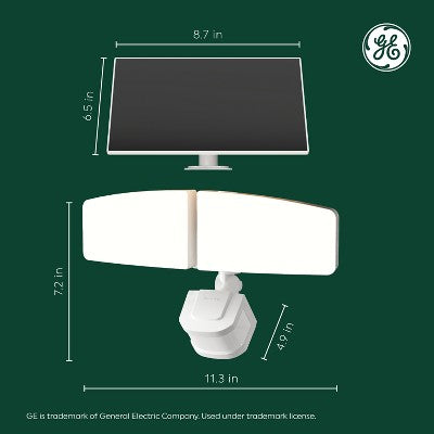 GE Household Lighting Outdoor Security 2 Head Solar Motion Sensing Light Fixture 5CCT