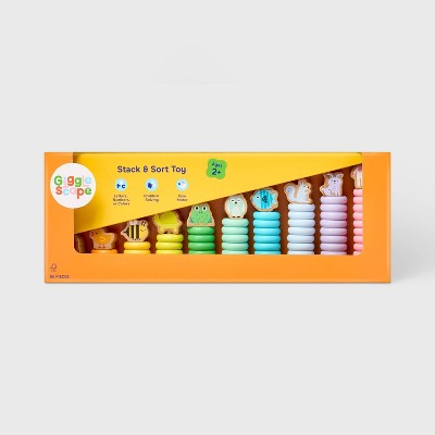 Stack & Sort Toy - 66pcs - Gigglescape: Stainless Steel & Wood, Baby & Toddler Learning, Developmental Toys