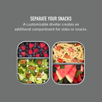 Bentgo Microsteel Leakproof Lunch Bento Box - Silver: Stainless Steel Lunchbox