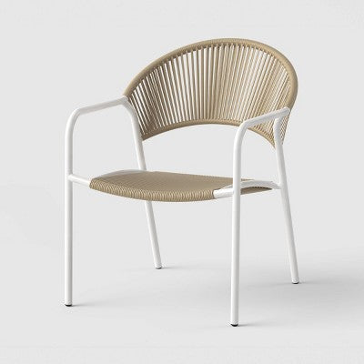 Mackworth Outdoor Stacking Patio Club Chair White - Threshold (LOCAL PICKUP ONLY)