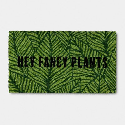 Hey Fancy Plants Rectangle Outdoor Doormat Green - Room Essentials (LOCAL PICKUP ONLY)