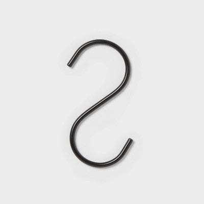 6pk Metal S Hook Pant Hanger Black - Brightroom