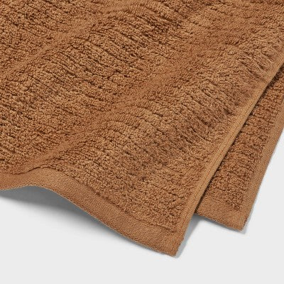 4pk Quick Dry Ribbed Hand and Wash Towel Set Light Brown - Threshold