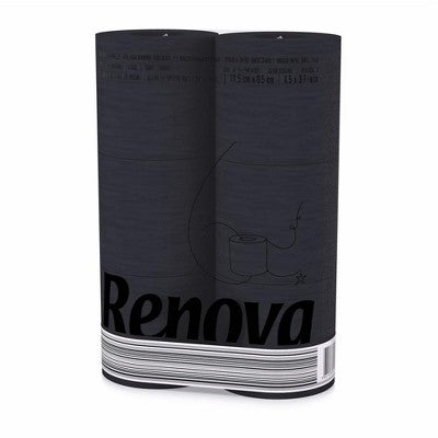 Evideco French Home Goods 3-Ply 140-Sheet Black Toilet Paper Luxury Bulk Sandalwood-Scented Tube Embossed