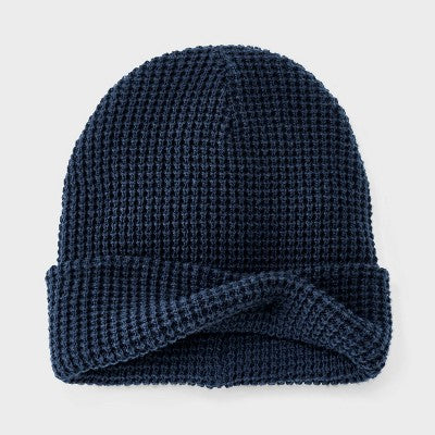 Men's Waffle Knit Beanie - Goodfellow & Co Navy Blue